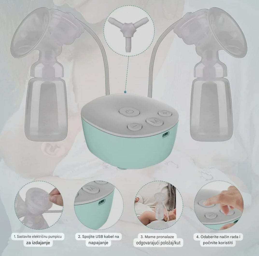 Električna pumpica za nježno i bezbolno izmlazanje mlijeka