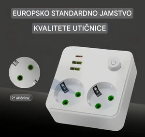 UTIČNICA RAZDJELNIK 2x USB + TYPE-C – PAMETNO PUNJENJE BEZ NEREDA!